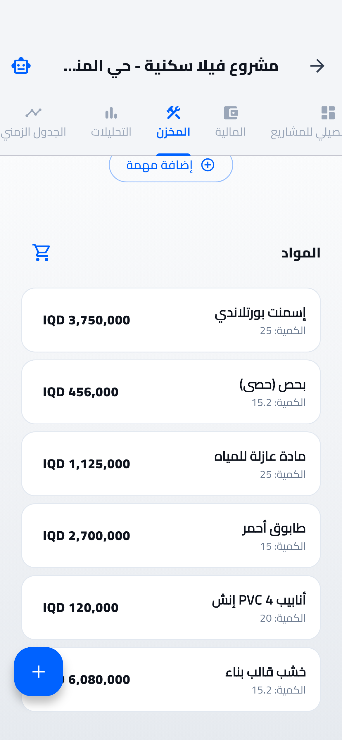 توريدات موقع الفيلا